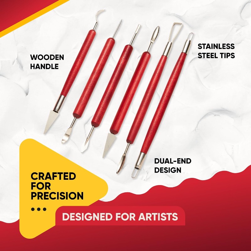 Wood Chisel Set - 6 Buah Alat Pembentuk Tanah Liat