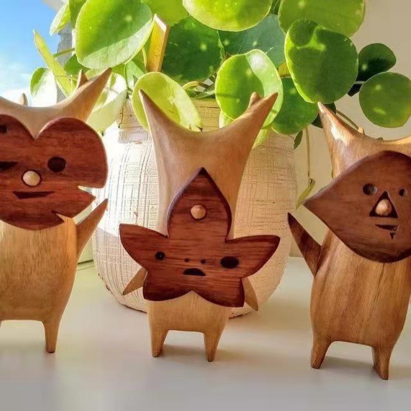 Woodworking Resin - 1/2/3 buah patung Korok kayu dekorasi