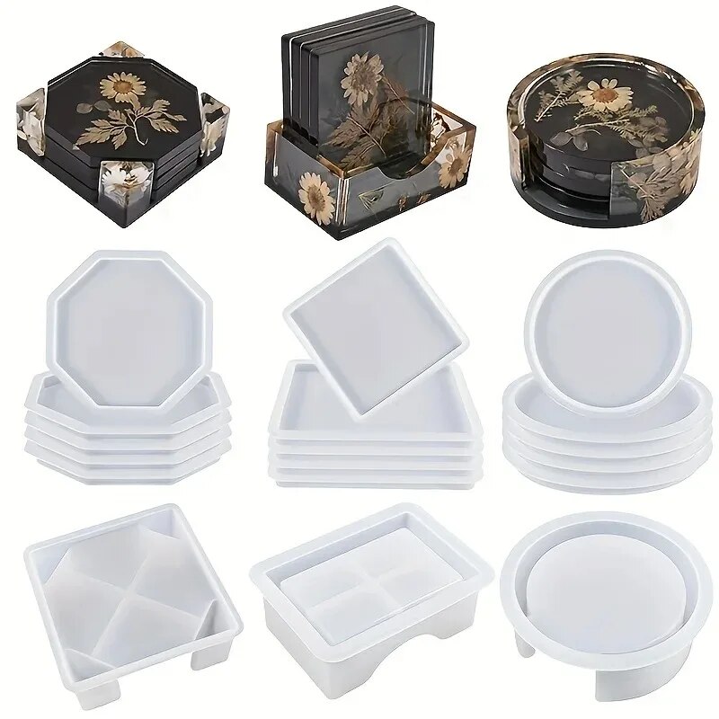Woodworking Resin - Set cetakan Resin Coaster termasuk 1