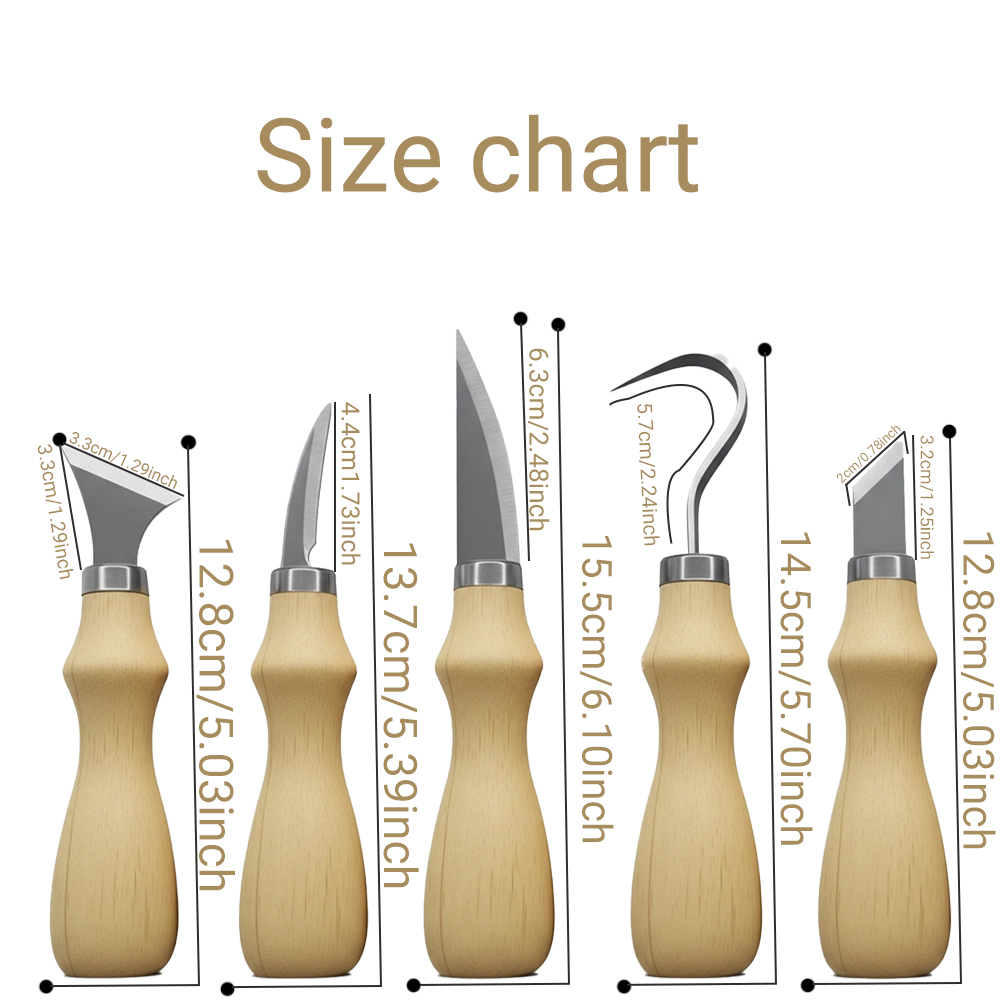 5PC Set Alat Ukir Kayu dengan  - Wood Chisel Set ulasan dan harga