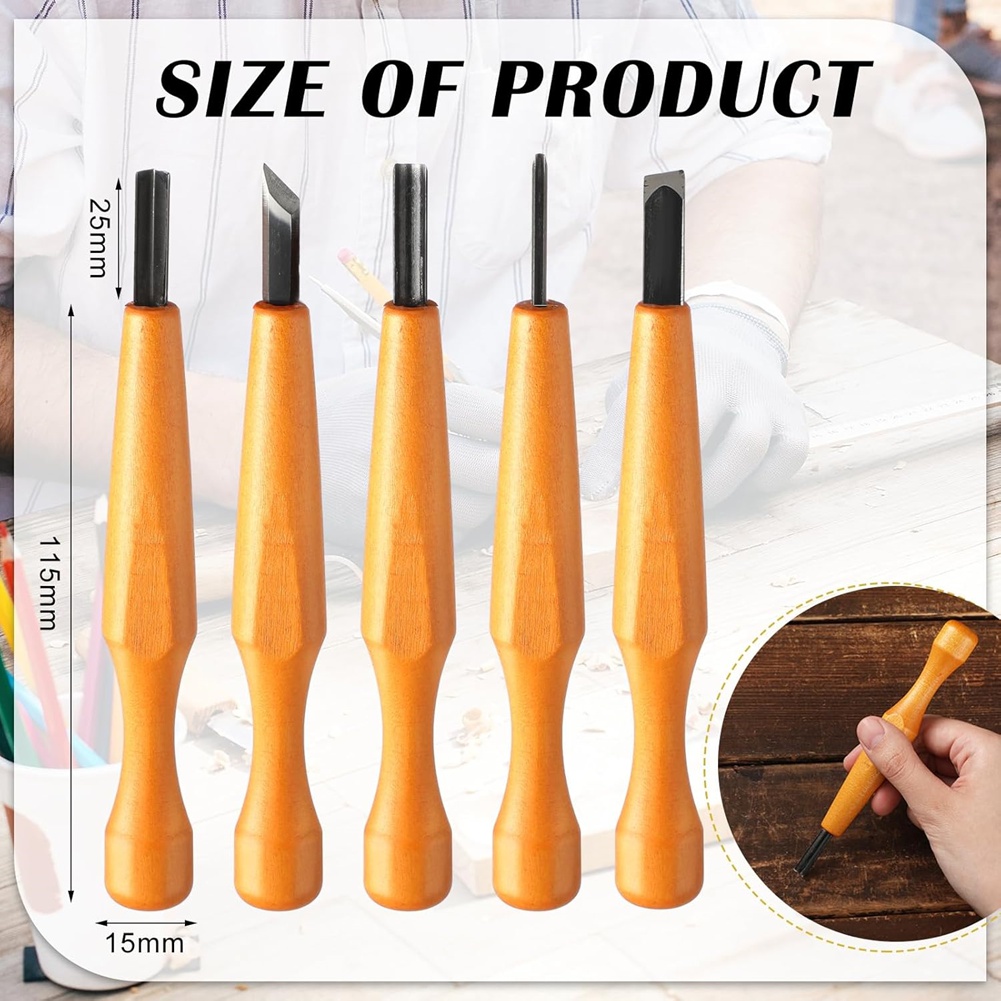 5 Pcs Set Alat Ukir Linocut Pi - Wood Chisel Set ulasan dan harga